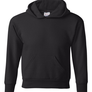 SS32000 - Hanes ComfortBlend_ EcoSmart_ Youth Hooded Sweatshirt P473 - black - front